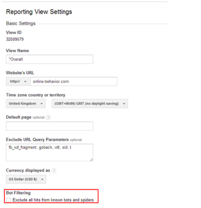 Exclude bots and spiders from Analytics reports