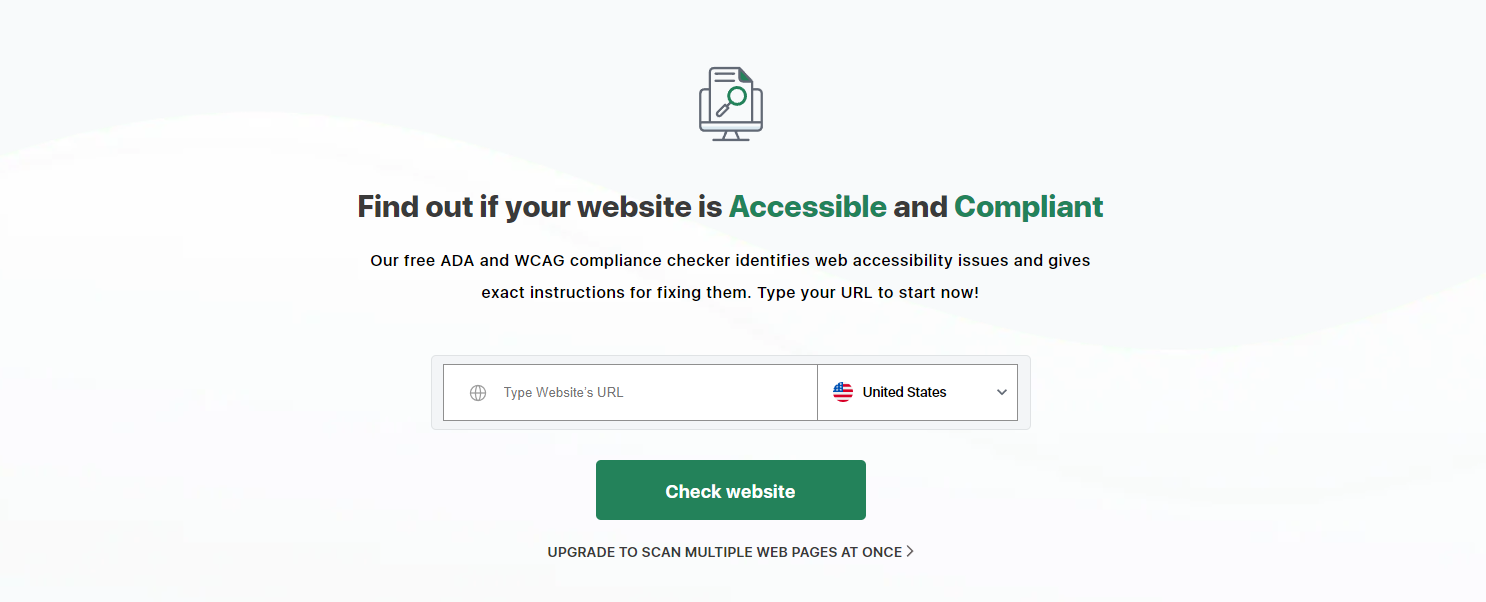 Accessibility Checker Home Page Screenshot