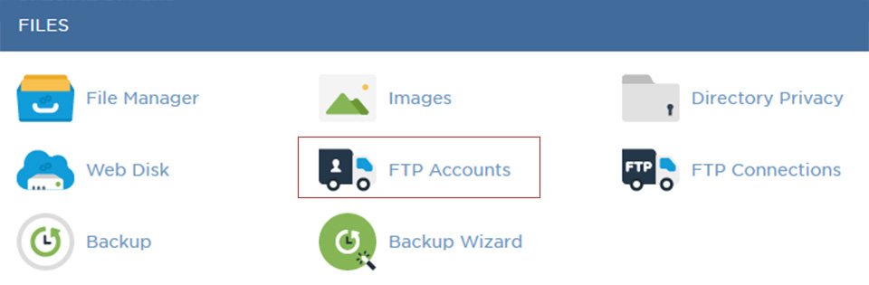 FTP Account Screenshot from cPanel