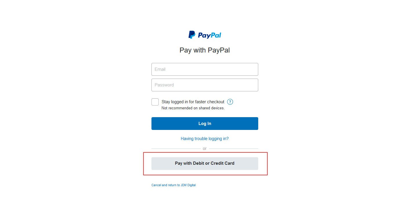 Pay PalPal with Debit or Credit Card