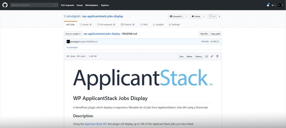 WP ApplicantStack Jobs Display Plugin